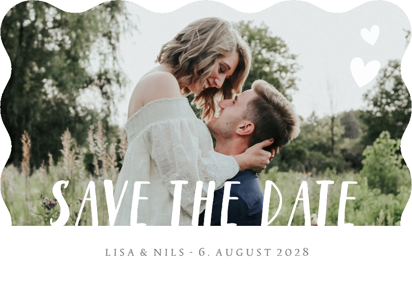 Hochzeitskarten - Save-the-Date-Karte Wellenform großes Foto