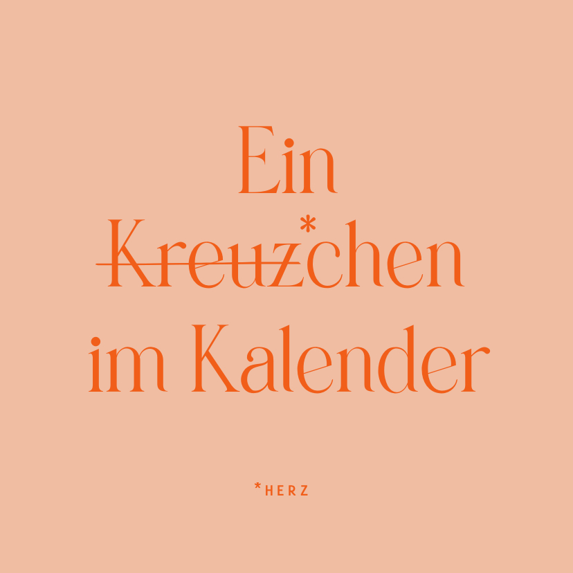 Hochzeitskarten - Save-the-Date-Karte witzig 'Kreuzchen im Kalender'