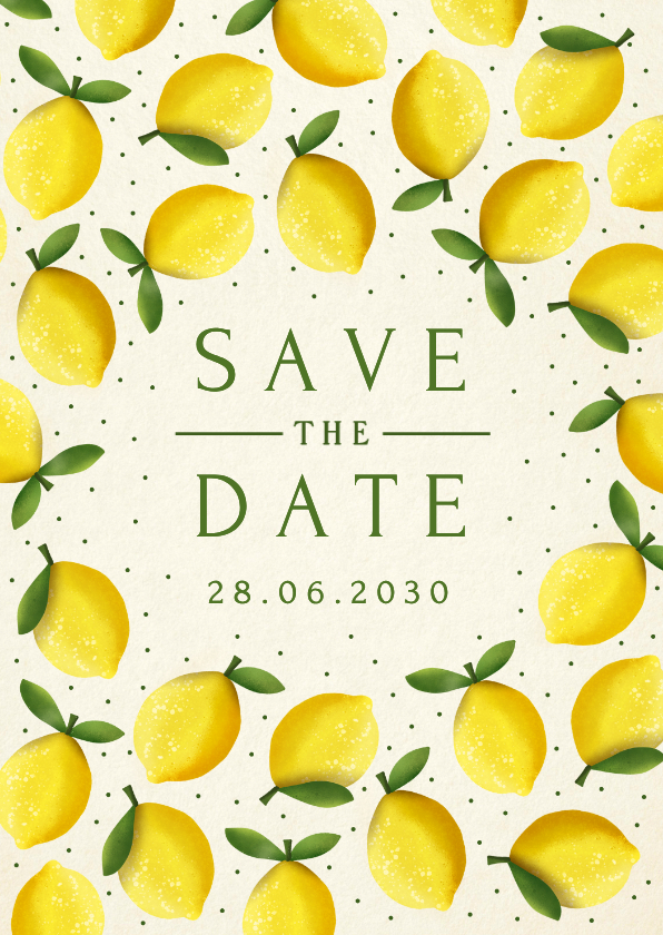 Save the Date Karte Zitronen Sommer Hochzeit - Hochzeitskarten Hochzeitskarten - Save the Date Karte Zitronen Sommer Hochzeit
