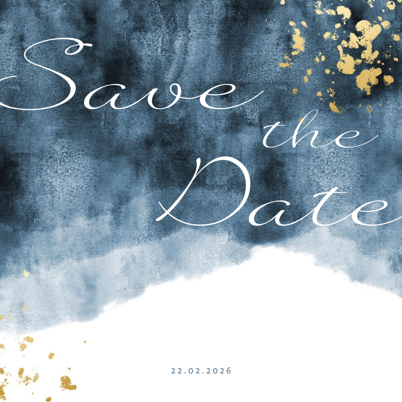 Save-the-Date-Karte zur Hochzeit mit Foto im Aquarelldesign - Hochzeitskarten Hochzeitskarten - Save-the-Date-Karte zur Hochzeit mit Foto im Aquarelldesign