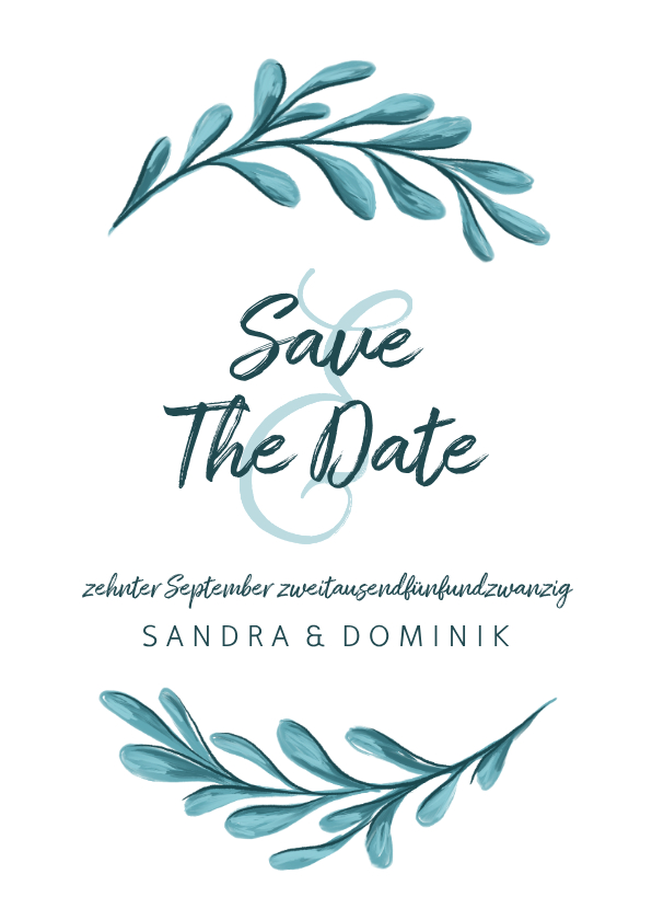Save-the-Date-Karte zur Hochzeit mit Zweigen - Hochzeitskarten Hochzeitskarten - Save-the-Date-Karte zur Hochzeit mit Zweigen
