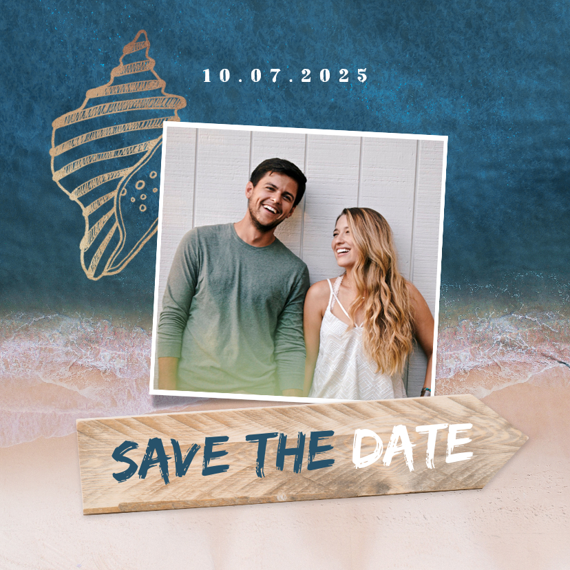 Hochzeitskarten - Save-the-Date-Karte zur Hochzeit Strandsommer