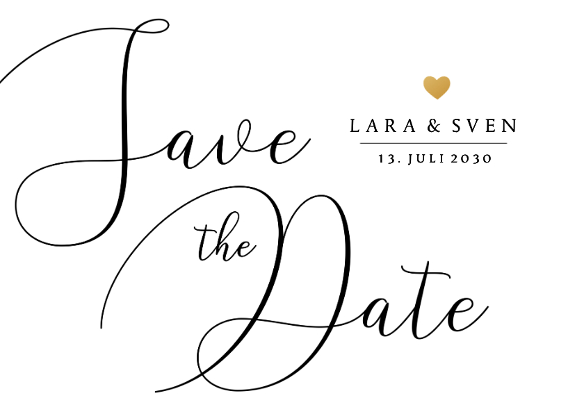 Schlichte Save-the-Date-Karte Kalligrafie - Hochzeitskarten Hochzeitskarten - Schlichte Save-the-Date-Karte Kalligrafie