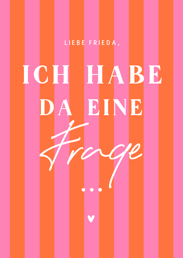 Hochzeitskarten - Trauzeuge fragen Colorblocking Streifen Rosa Orange
