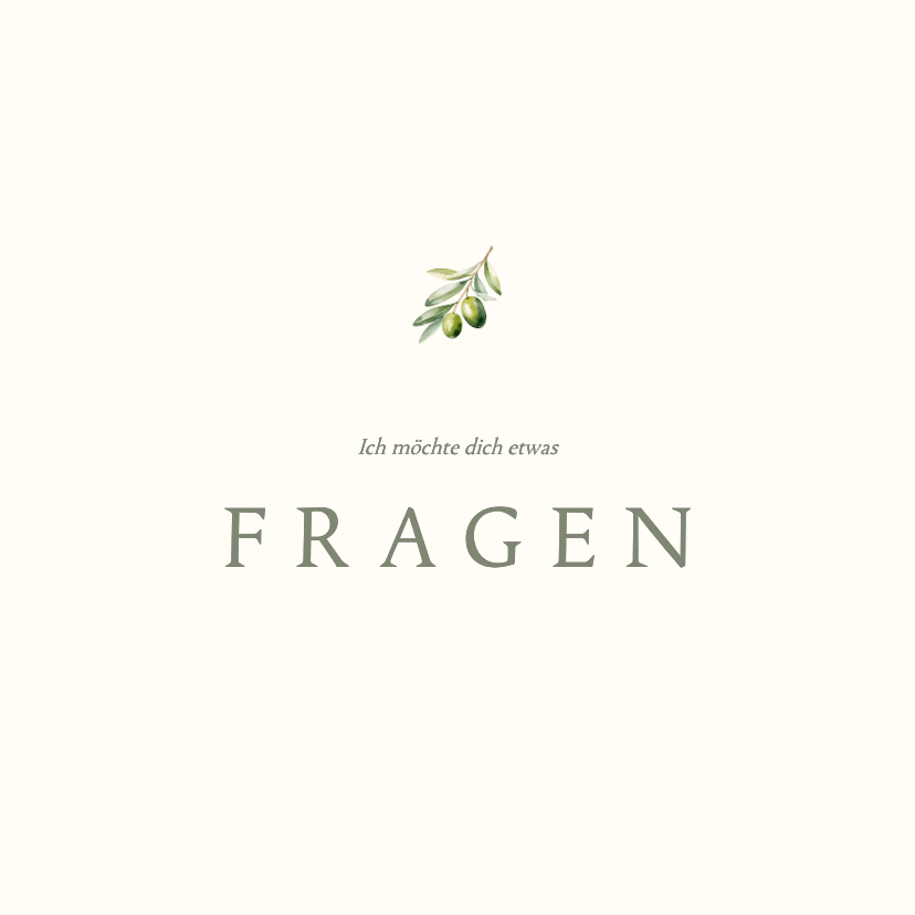 Trauzeugin Fragen zur Hochzeit Olivenzweig schlicht - Hochzeitskarten Hochzeitskarten - Trauzeugin Fragen zur Hochzeit Olivenzweig schlicht