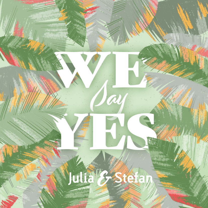 Hochzeitskarten - Tropische Blätter Hochzeitseinladung 