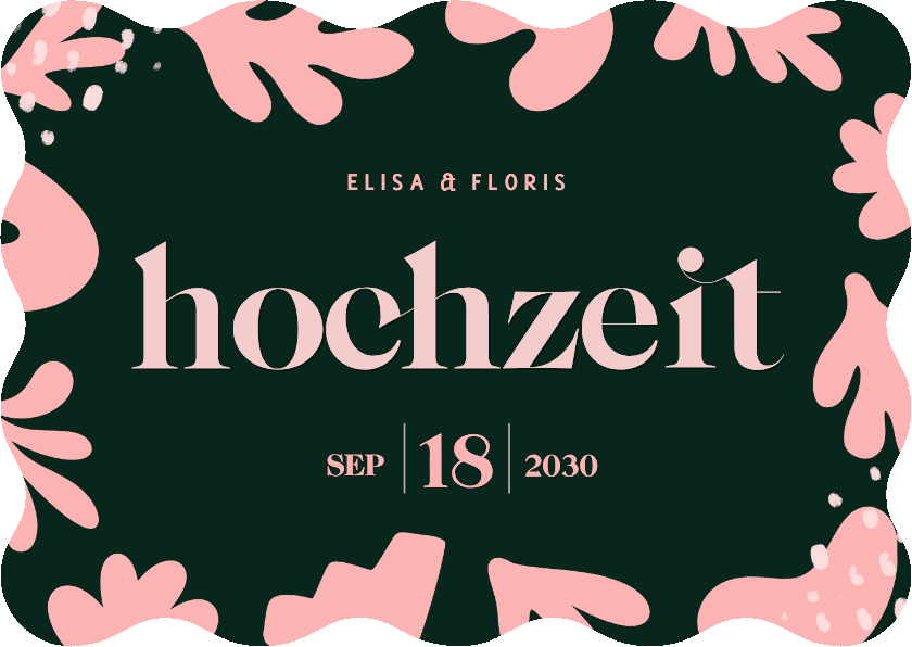 Wellenform Hochzeitskarten-Einladung abstrakte Blumen - Hochzeitskarten Hochzeitskarten - Wellenform Hochzeitskarten-Einladung abstrakte Blumen