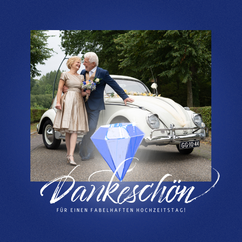 Jubiläumskarten - Dankeskarte Diamanthochzeit mit Fotos