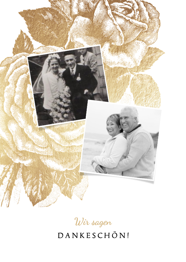 Danksagung Jubiläum Hochzeitstag Fotos & Rosen - Jubiläumskarten Jubiläumskarten - Danksagung Jubiläum Hochzeitstag Fotos & Rosen