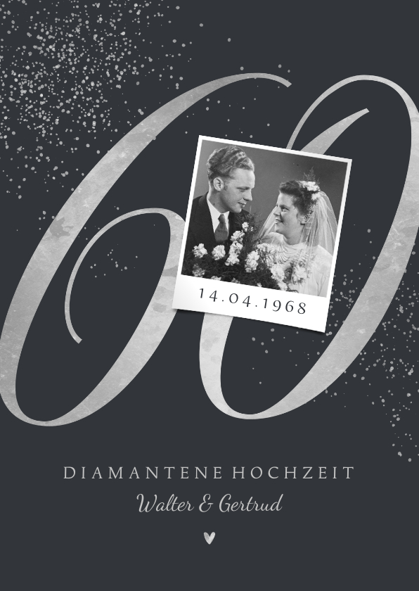 Diamantene Hochzeit Einladungskarte große 60 - Jubiläumskarten Jubiläumskarten - Diamantene Hochzeit Einladungskarte große 60