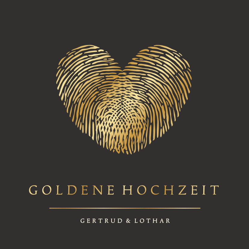Jubiläumskarten - Einladung Goldene Hochzeit Fingerabdrücke