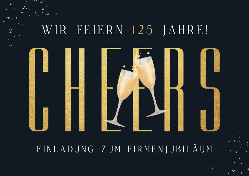 Jubiläumskarten - Einladung Jubiläum Firma 'Cheers' 125 Jahre