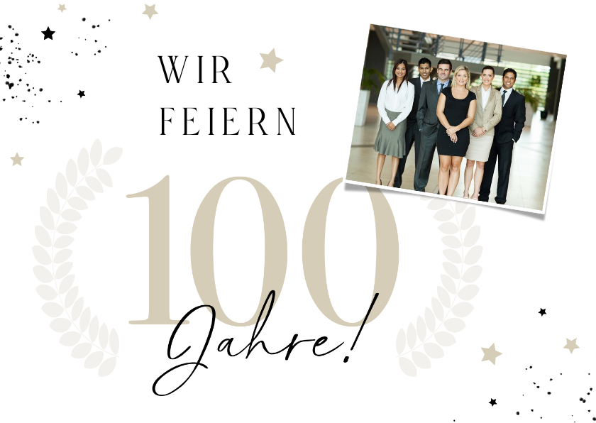 Jubiläumskarten - Einladung Jubiläumsfeier Firma 100 Jahre mit Foto