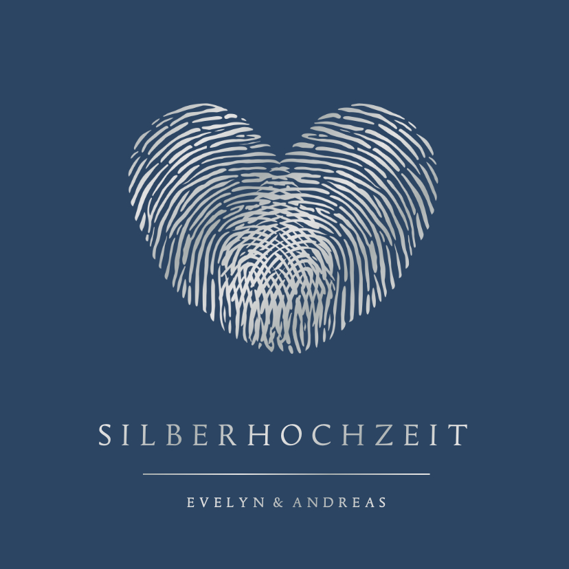 Einladung Silberhochzeit Fingerabdrücke - Jubiläumskarten Jubiläumskarten - Einladung Silberhochzeit Fingerabdrücke