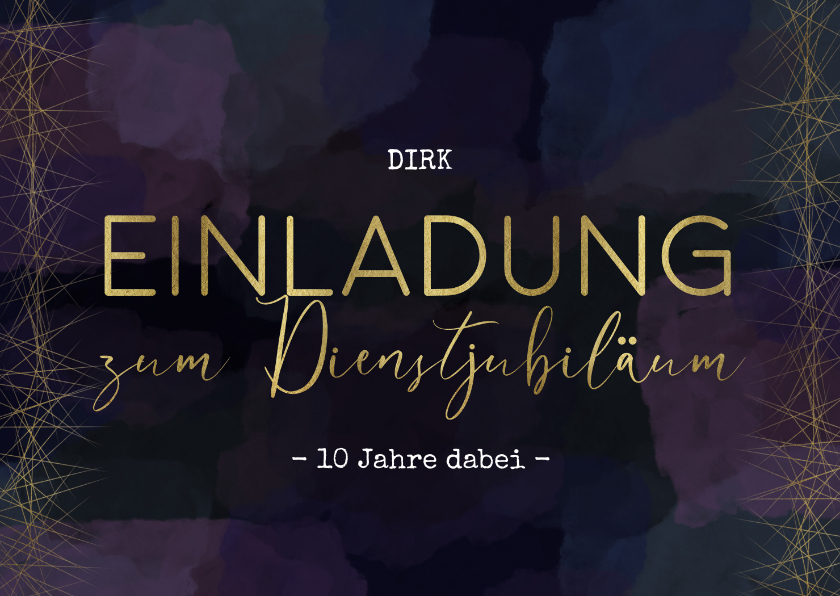 Jubiläumskarten - Einladung zum Dienstjubiläum mit Foto und Neon-Look