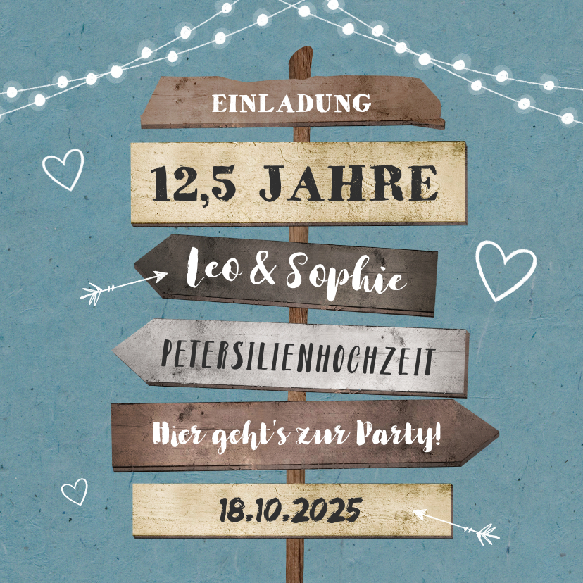 Jubiläumskarten - Einladung zum Hochzeitsjubiläum Lichter blau Foto & Schilder