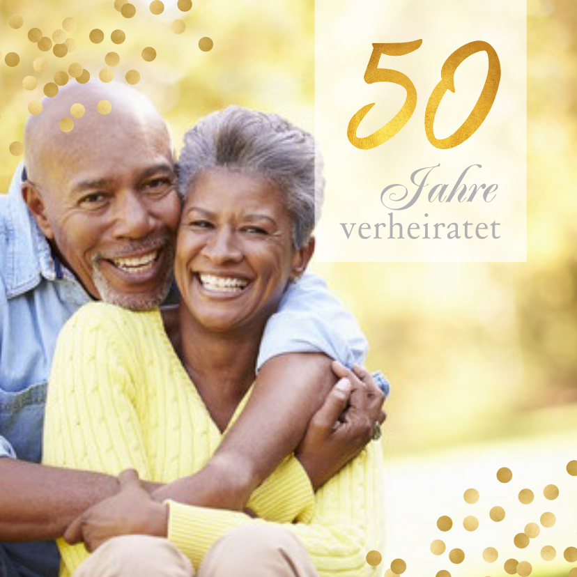 Jubiläumskarten - Einladung zur goldenen Hochzeit Foto klassisch