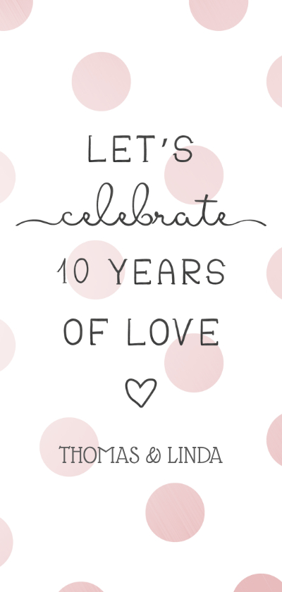 Einladungskarte 10. Hochzeitstag '10 years of love' - Jubiläumskarten Jubiläumskarten - Einladungskarte 10. Hochzeitstag '10 years of love'