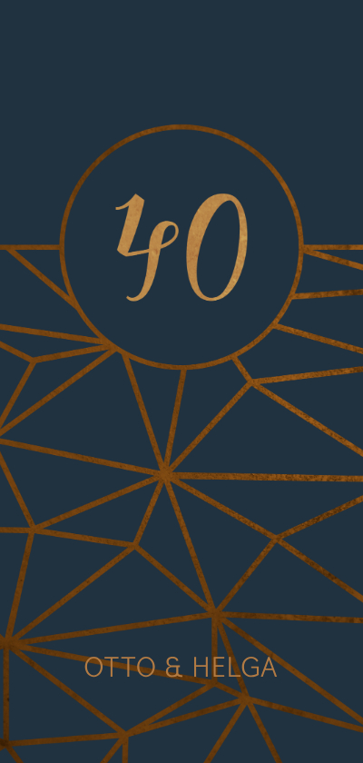 Jubiläumskarten - Einladungskarte 40. Hochzeitstag geometrisch