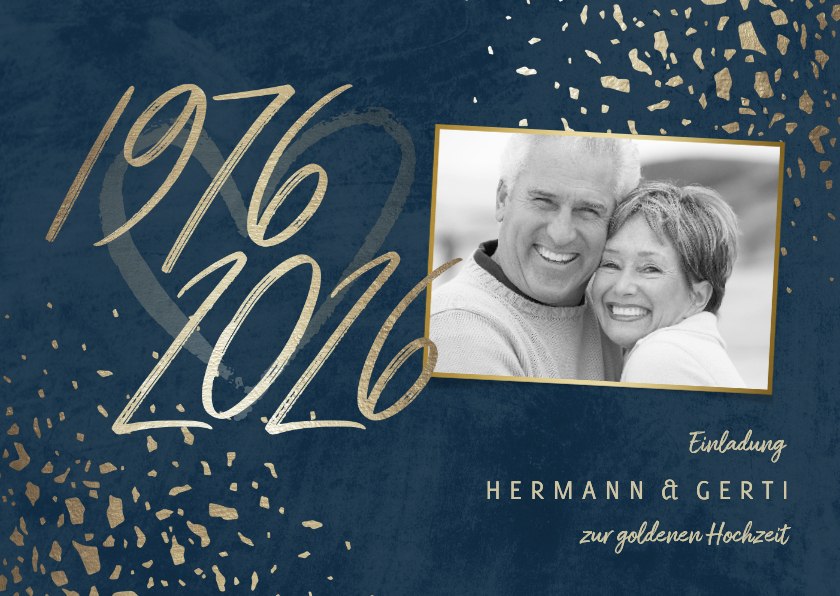 Jubiläumskarten - Einladungskarte 50. Hochzeitstag 1976-2026