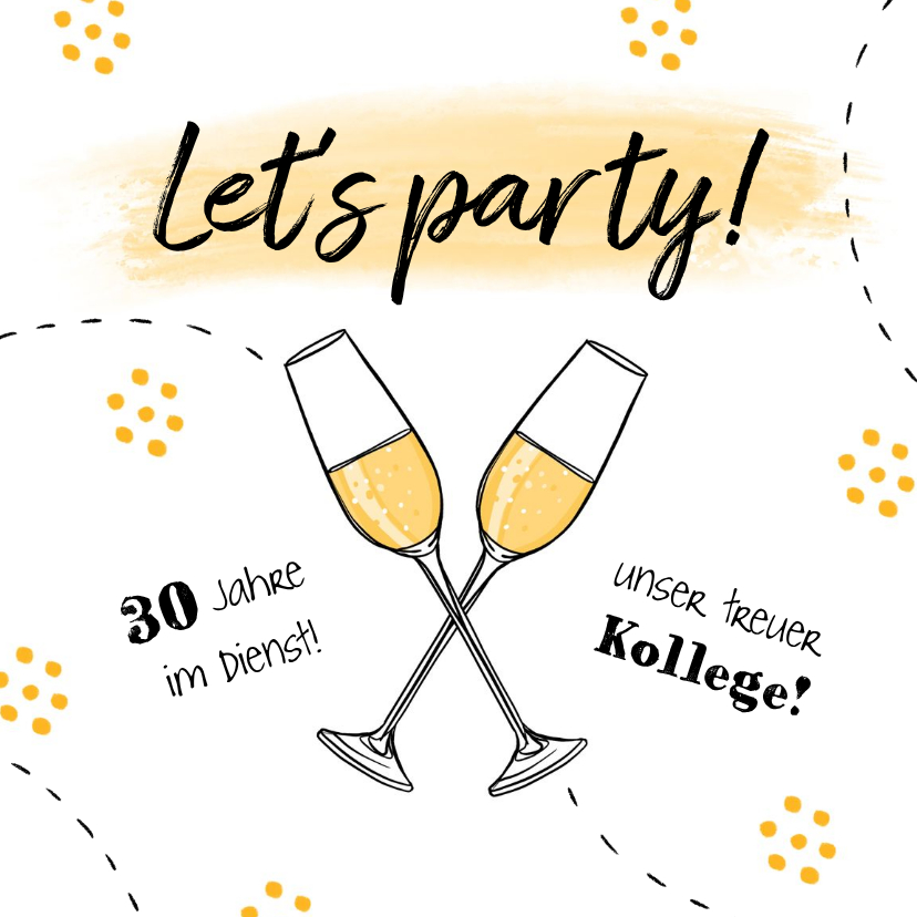 Jubiläumskarten - Einladungskarte Dienstjubiläum Sektgläser