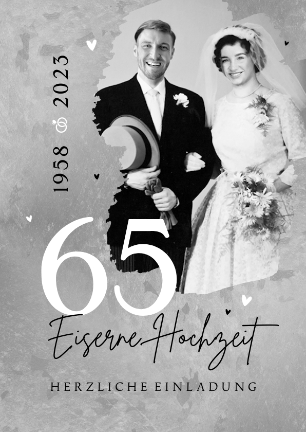 Jubiläumskarten - Einladungskarte eiserne Hochzeit mit Foto