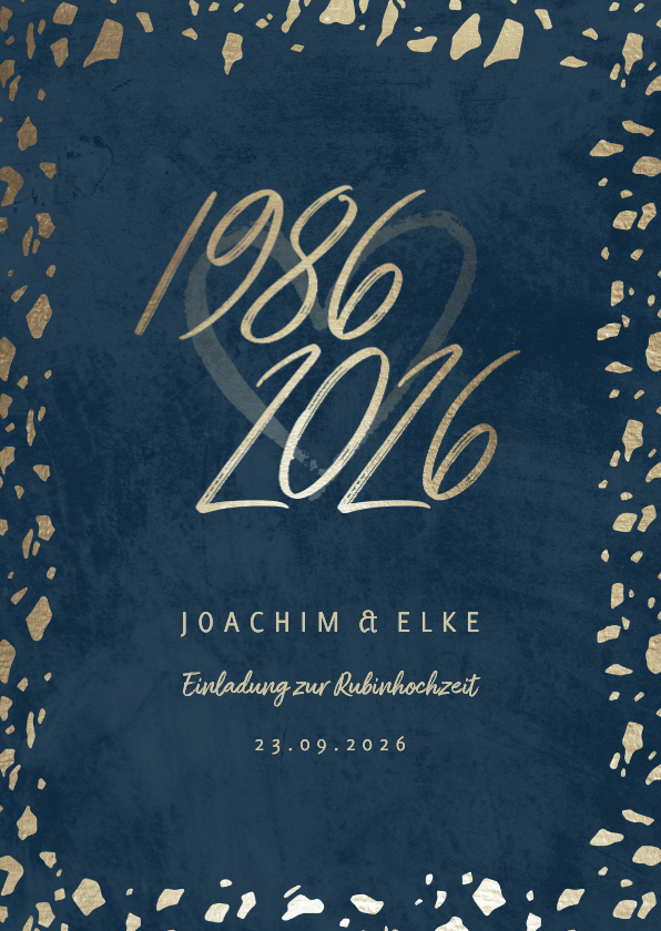 Einladungskarte Rubinhochzeit 1986-2026 - Jubiläumskarten Jubiläumskarten - Einladungskarte Rubinhochzeit 1986-2026