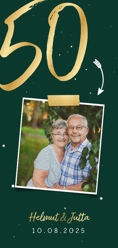 Jubiläumskarten - Einladungskarte zur goldenen Hochzeit Foto große 50