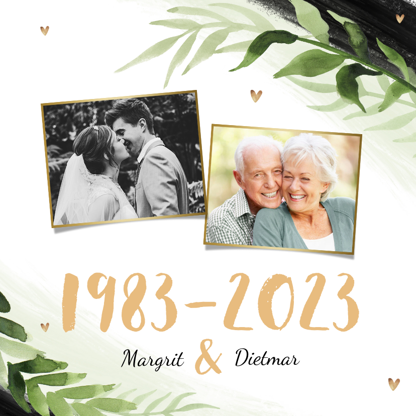 Jubiläumskarten - Einladungskarte zur Rubinhochzeit eigene Fotos