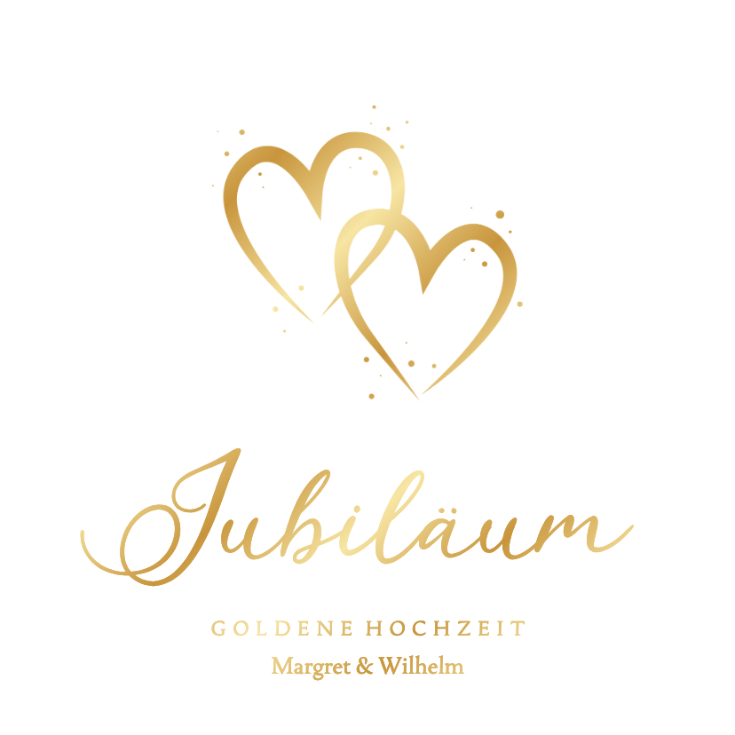 Hochzeitsjubiläum goldene Herzen Einladungskarte 50 Jahre - Jubiläumskarten Jubiläumskarten - Hochzeitsjubiläum goldene Herzen Einladungskarte 50 Jahre
