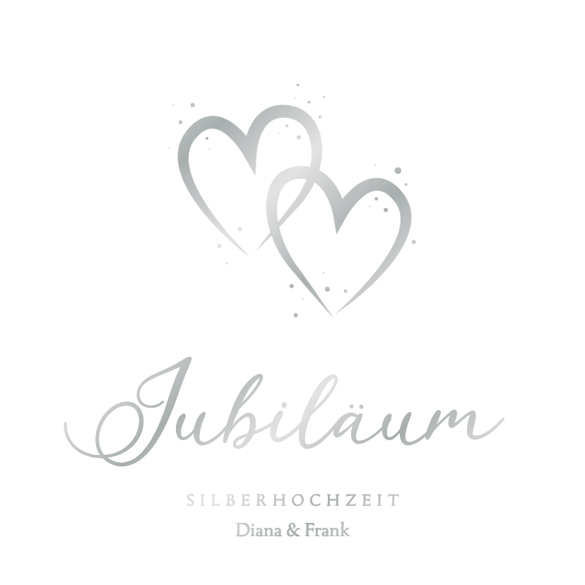 Hochzeitsjubiläum silberne Herzen Silberhochzeit Einladung - Jubiläumskarten Jubiläumskarten - Hochzeitsjubiläum silberne Herzen Silberhochzeit Einladung
