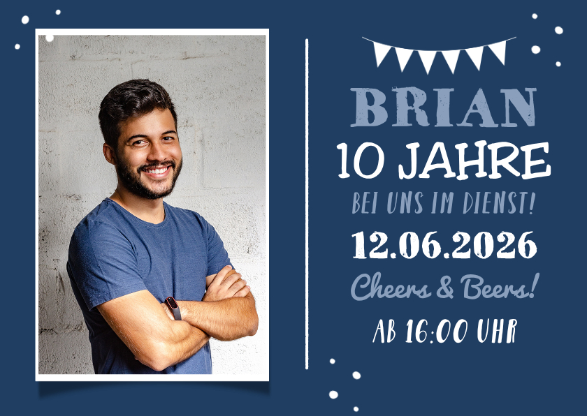 Jubiläumskarten - Jubiläumskarte Dienstjubiläum mit Foto