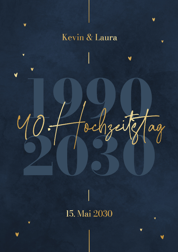 Jubiläumskarte Einladung 40. Hochzeitstag Jahreszahlen - Jubiläumskarten Jubiläumskarten - Jubiläumskarte Einladung 40. Hochzeitstag Jahreszahlen