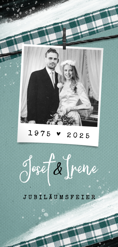 Jubiläumskarte Hochzeitstag vintage mit Foto - Jubiläumskarten Jubiläumskarten - Jubiläumskarte Hochzeitstag vintage mit Foto