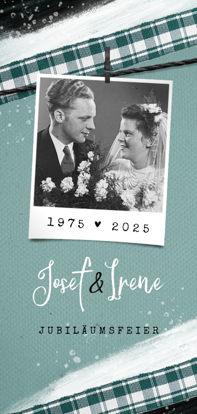 Jubiläumskarten - Jubiläumskarte Hochzeitstag vintage mit Foto