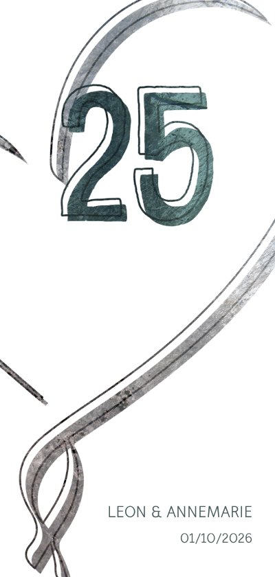 Jubiläumskarten - Jubiläumskarte mit Herz und 25