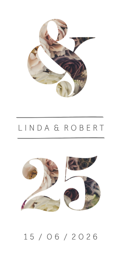 Jubiläumskarte zur Silberhochzeit mit &-Zeichen - Jubiläumskarten Jubiläumskarten - Jubiläumskarte zur Silberhochzeit mit &-Zeichen