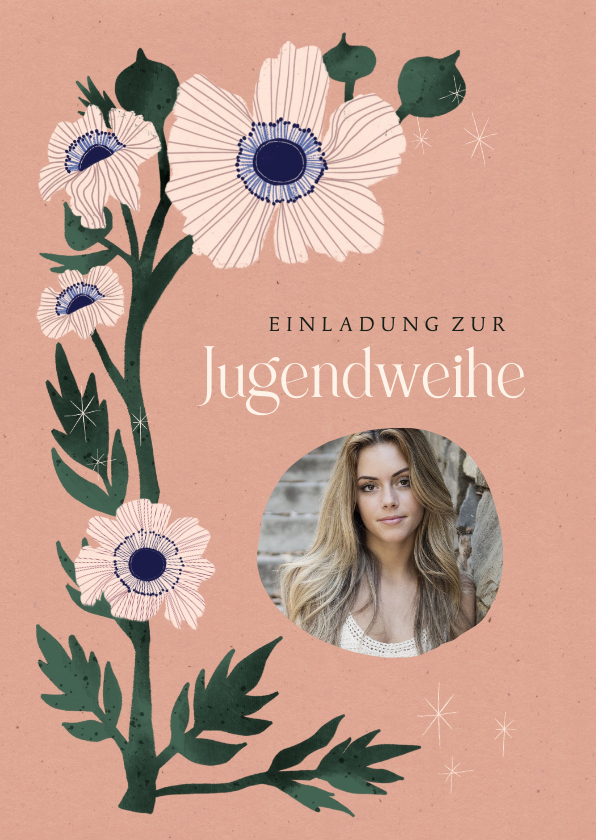 Jugendweihekarten - Einladung Jugendweihe Foto & Anemonen