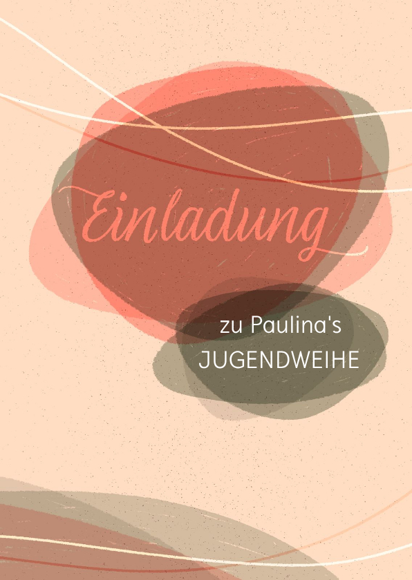 Einladung mit abstraktem Motiv im Boho-Stil - Jugendweihekarten Jugendweihekarten - Einladung mit abstraktem Motiv im Boho-Stil