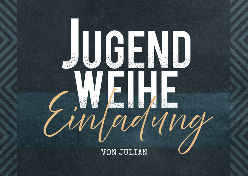 Jugendweihekarten - Einladung zur Jugendweihe mit abstraktem Muster