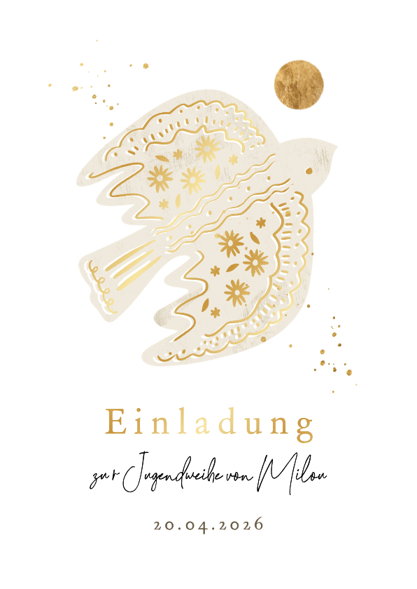 Einladungskarte Jugendweihe Vogel & Sonne - Jugendweihekarten Jugendweihekarten - Einladungskarte Jugendweihe Vogel & Sonne
