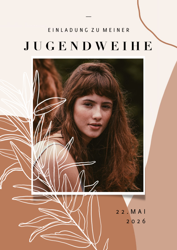 Jugendweihekarten - Einladungskarte zur Jugendweihe Foto & Pflanze