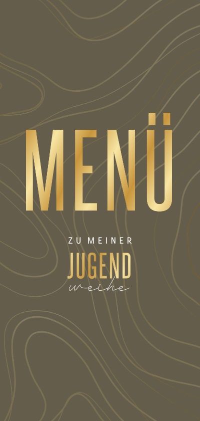 Jugendweihekarten - Jugendweihe Menükarte Linienmuster