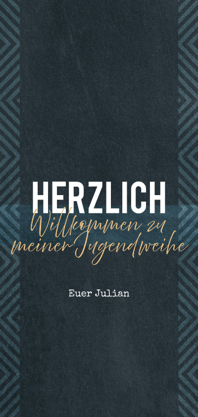 Jugendweihekarten - Menükarte zur Jugendweihe mit abstraktem Muster