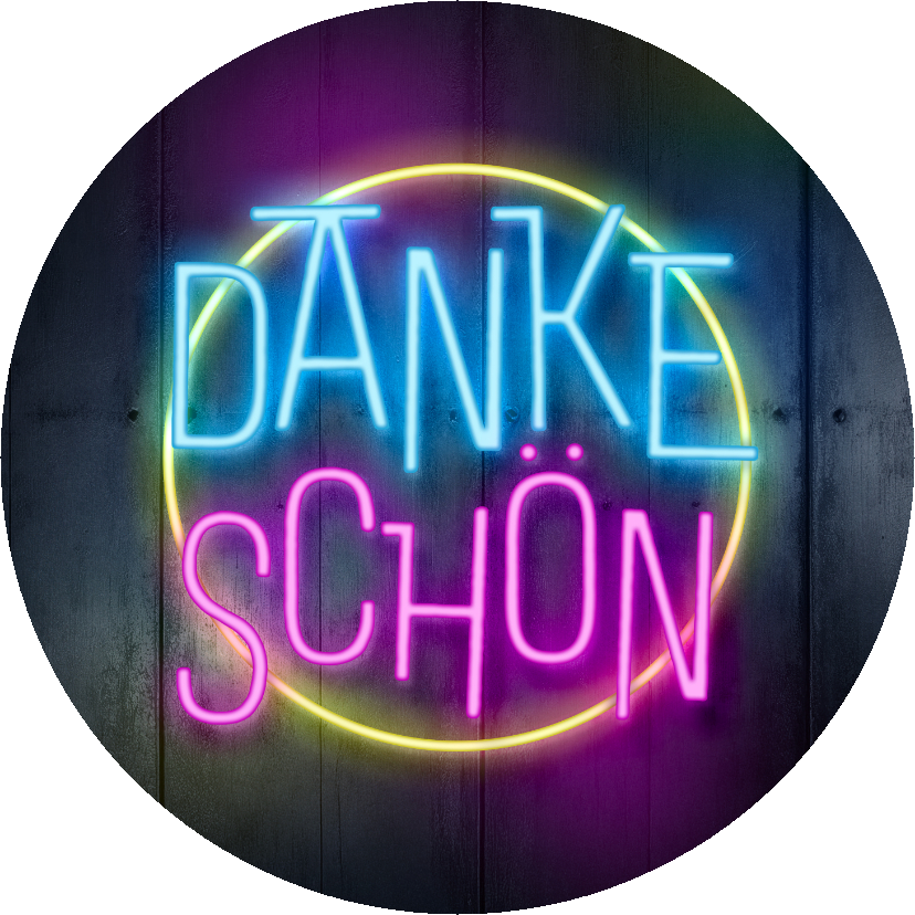Jugendweihekarten - Runde Dankeskarte Jugendweihe Neonlook