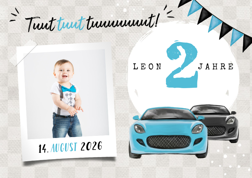 Einladung 2. Kindergeburtstag Autos und Foto - Kindergeburtstag Kindergeburtstag - Einladung 2. Kindergeburtstag Autos und Foto