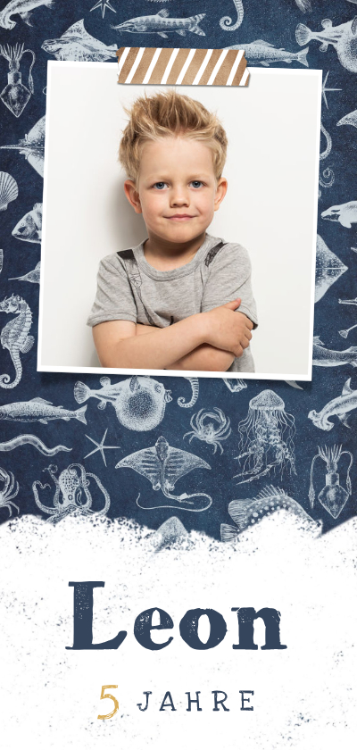 Einladung 5. Kindergeburtstag mit Meerestieren - Kindergeburtstag Kindergeburtstag - Einladung 5. Kindergeburtstag mit Meerestieren