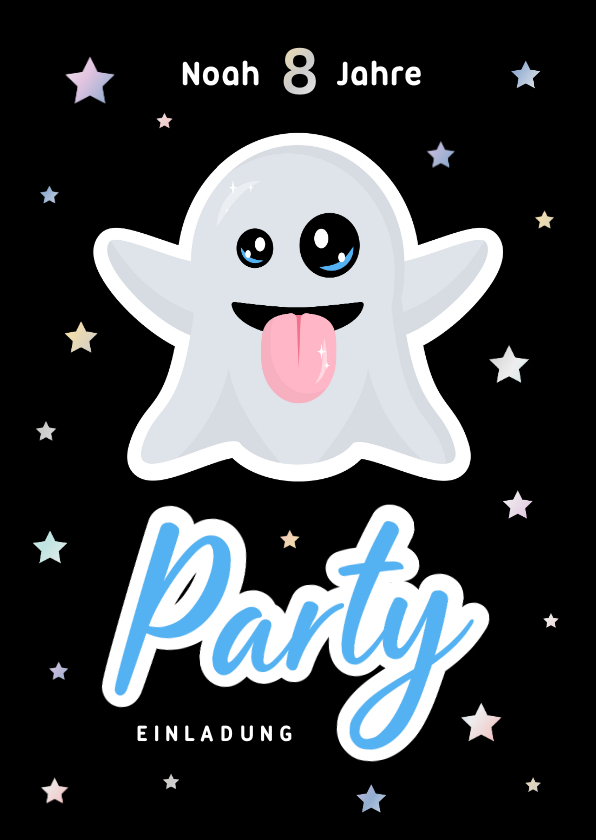 Kindergeburtstag - Einladung Kindergeburtstag Gespenst Emoji