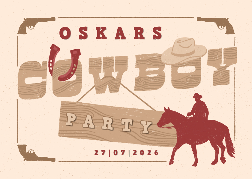 Kindergeburtstag - Einladung zum Cowboy-Kindergeburtstag 6 Jahre