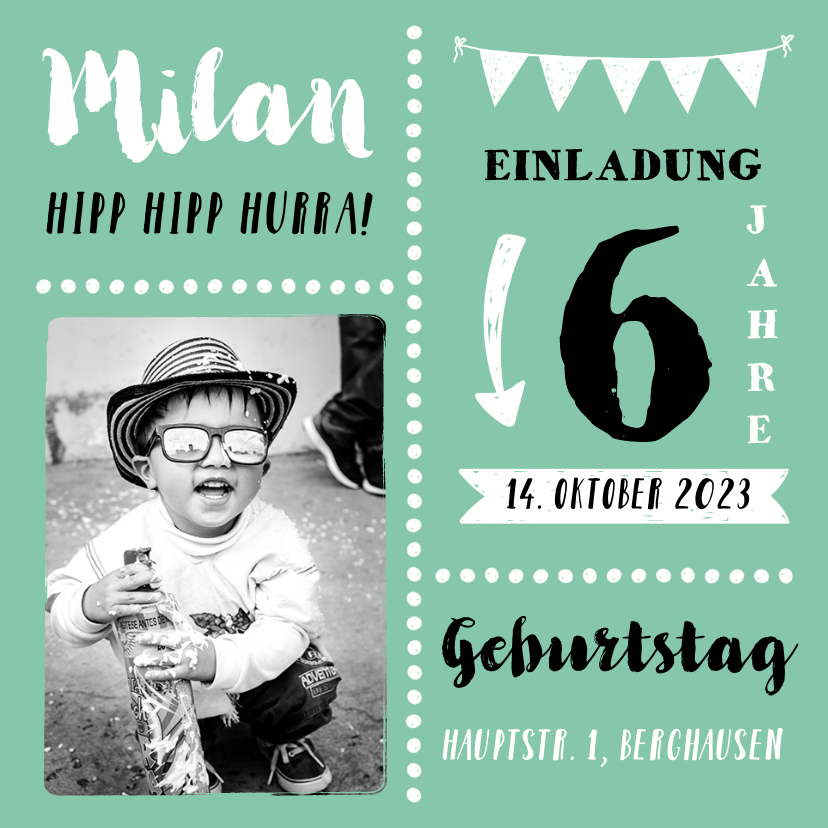 Kindergeburtstag - Einladung zum Kindergeburtstag Foto und Text